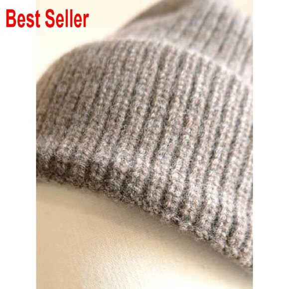 Merino Wool Ribbed Knit Beanie Cap Unisex Winter Hat Classic Warm main image 7